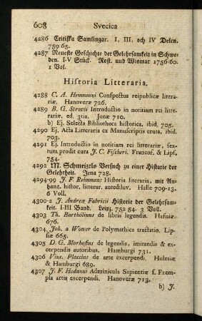 608-635, Historia Litteraria.