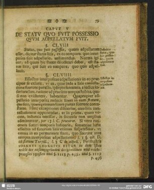 Caput V De Statu Quo Fuit Possessio Quum Adpellatum Fuit