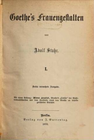 Goethe's Frauengestalten, 1
