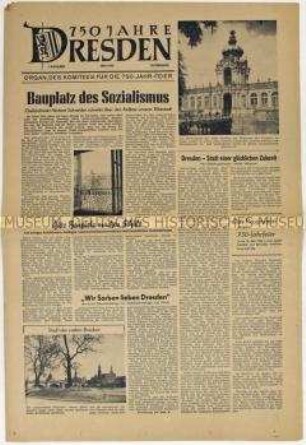 Sonderdruck zum 750-jährigen Jubiläum der Stadt Dresden