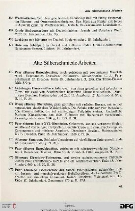 Alte Silberschmiedearbeiten (Nr. 472-483)