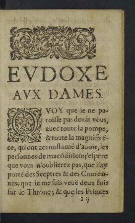 Eudoxe aux Dames.