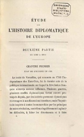 Étude sur l'histoire diplomatique de l'Europe, 2,1. 1789 - 1815