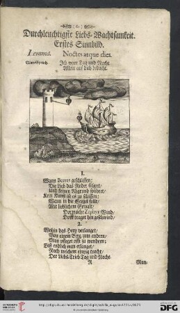 Durchleuchtigste Liebs-Wachtsamkeit. Erstes Sinnbild