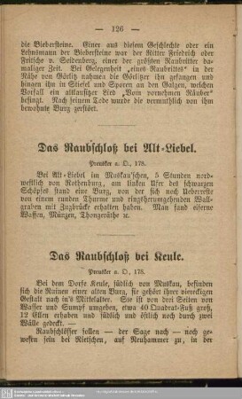 Das Raubschloß bei Keule : Raubschloß bei Keule