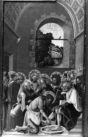 Altar aus Großzeiflingen : Altar aus Großzeiflingen (1518). Jesus wäscht die Füße der Apostel. Graz: Steiermärkisches Landesmuseum Joanneum