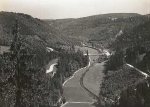 Elbsandsteingebirge. Polenztal. Blick vom Hockstein nach Norden gegen Granitgebiet