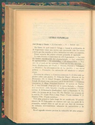 José Ortega y Gasset. - El espectador