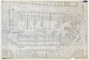 Engerer Bauwettbewerb Internationales Begegnungszentrum der Wissenschaft (IBZ) (nicht realisiert) – Grundriss EG. Berlin-Wilmersdorf, Wiesbadener Straße 18