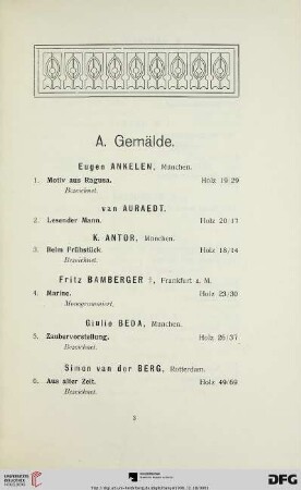 Gemälde (Nr. 1-155)