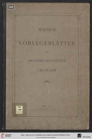 Wiener Vorlegeblätter für archaeologische Übungen: (1889)