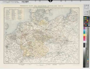 Deutschland Übersichtskarte der Eisenbahnen 1886/87 (1886/87) 1 : 2 000 000 53,5 x 72 farb. Druck Nachdruck der Karten- und Luftbildstelle der DB, Mainz