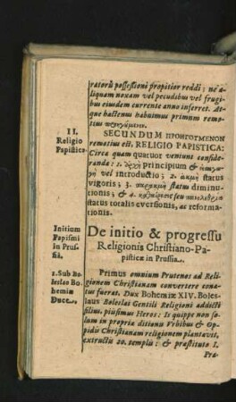 De initio & progressu Religionis Christiano-Papisticae in Prussia.