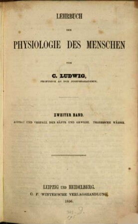 Lehrbuch der Physiologie des Menschen, 2