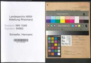 Entnazifizierung Hermann Schaefer , geb. 11.04.1899 (Schlosser)