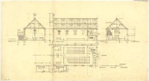 Döllgast, Hans; Pfändhausen (Bayern); Kath. Pfarrkirche - Schnitte; Grundriss