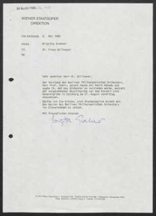 Brief an Franz Willnauer, 08.05.1990
