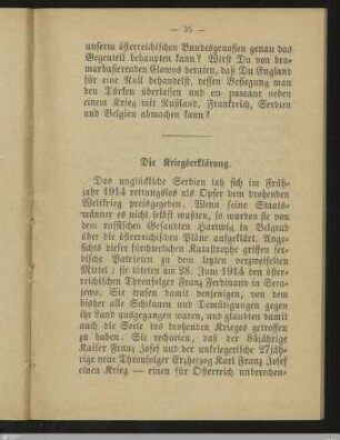Die Kriegserklärung