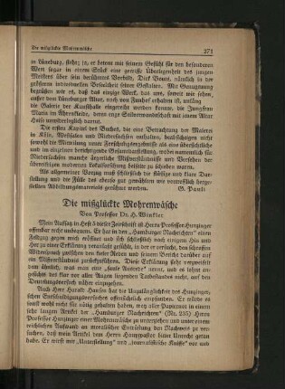 Die mißglückte Mohrenwäsche