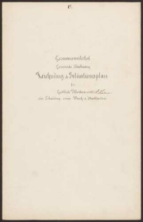 Pfleiderer, Gottlieb, Bauer Bau eines Wasch- und Backhauses