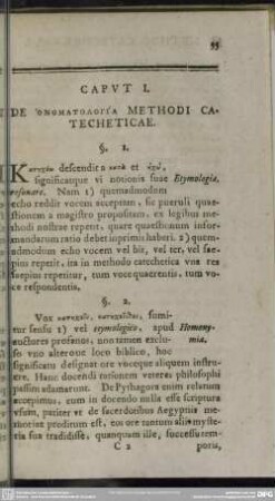 Caput I. De Onomatologia Methodi Catecheticae