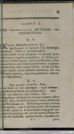 Caput I. De Onomatologia Methodi Catecheticae