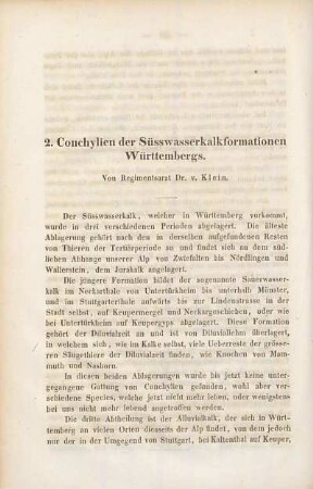 Conchylien der Süsswasserkalkformationen Württembergs