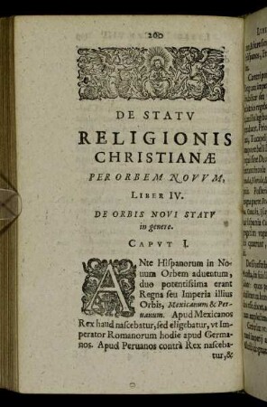 De Statu Religionis Christianæ Per Orbem Novvm, Liber IV.