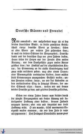 Einige Worte gesprochen beim Festes-Mahle am 19ten des Weinmonats 1814.