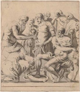 Ulysses wäscht sich die Hände (nach Bl. 43 der Folge von Theodoor van Thulden)