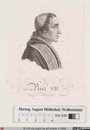 Bildnis Papst Pius VII. (Luigi Barnabà conte Chiaramonti) (reg. 14. 3. 1800 - 20. 8. 1823)