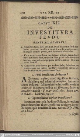 Caput XII. De Investitura Feudi