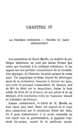 Chapitre IV La Politique Intérieure - Théorie Du Parti Démocratique