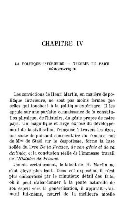 Chapitre IV La Politique Intérieure - Théorie Du Parti Démocratique