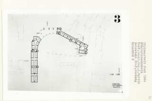 Studentenwohnheim, Bochum (Diplomarbeit bei Peter Poelzig): Grundriss 1. Obergeschoss 1:200