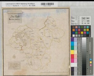 Nassau-Siegen (Fürstentum) ref. Teil, Ämter Generalkarte des Amtes Freudenberg um 1720 1ﾽ Stunde = 14,6 cm 35,5 x 35 kol. Zeichnung Erich Philipp Plönnies KSA Nr. 789,2