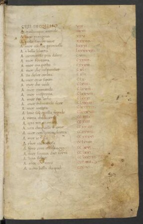 Verzeichnis der Rerum Vulgarium Fragmenta, alphab.