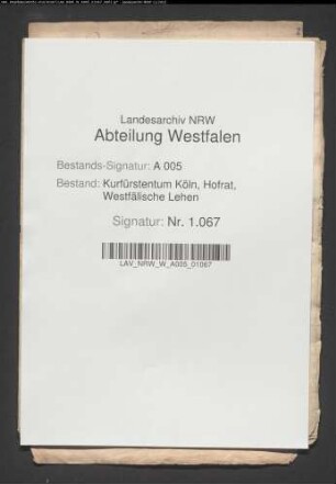 Revers des Heinrich Fabri über die Belehnung des Franz Caspar von Dalwigk mit den Zehnten zu Hallenberg und Medelon