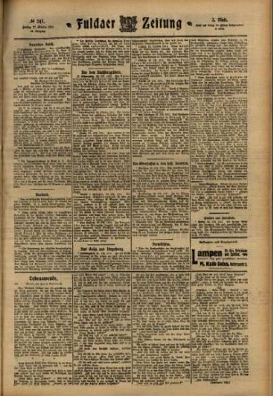 Zweite Ausgabe vom Freitag, den 27. Oktober 1911.