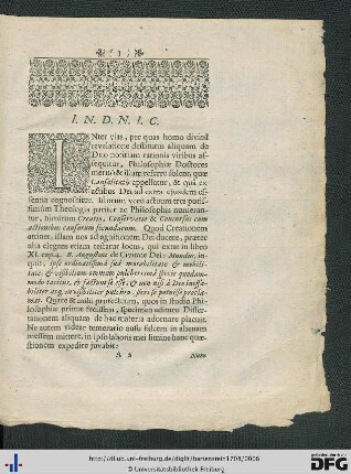 Meletema Philosophicum de Creatione.