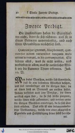 Zweyte Predigt.