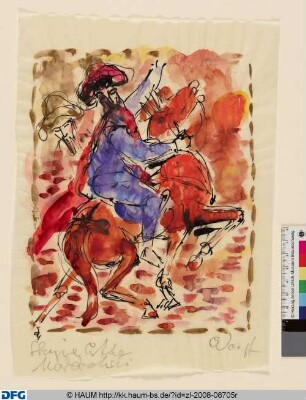 Entwurf zu Esther, Reiter auf Pferd