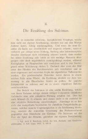 II. Die Erzählung des Suleiman.
