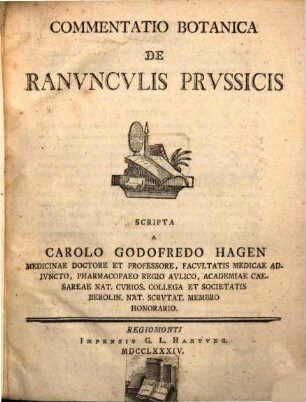 Commentatio Botanica De Ranunculis Prussicis
