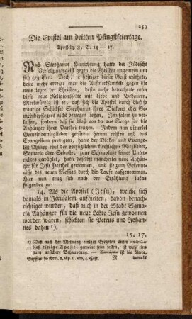 Die Epistel am dritten Pfingstfeiertage. Apostelg. 8, V. 14-17