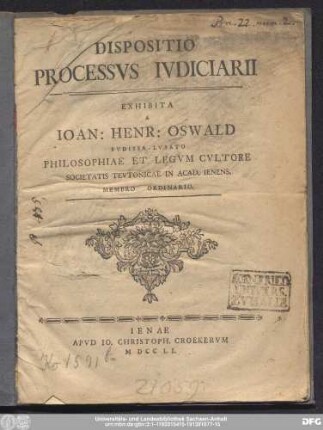 Dispositio Processvs Ivdiciarii