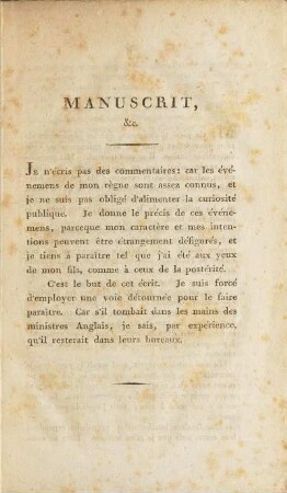 Manuscrit, &c.