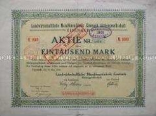 Aktie der Landwirtschaftlichen Maschinenfabrik Eisenach