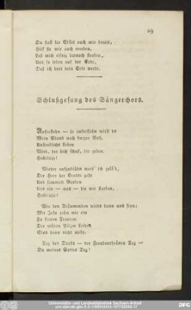 Schlußgesang des Sängerchors.