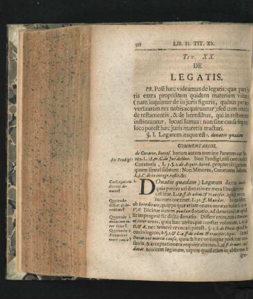 Tit. XX. De Legatis.